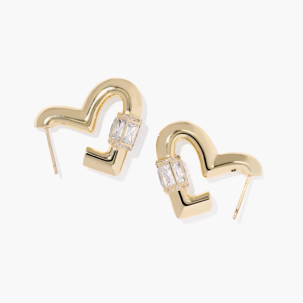 •SOLD• NWT Kendra Scott Emery Heart Gold Hoop Earrings